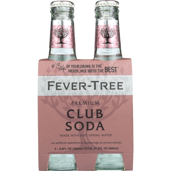 FEVER-TREE: Club Soda Bottle 4x6.8 oz Bottles, 27.2 Oz