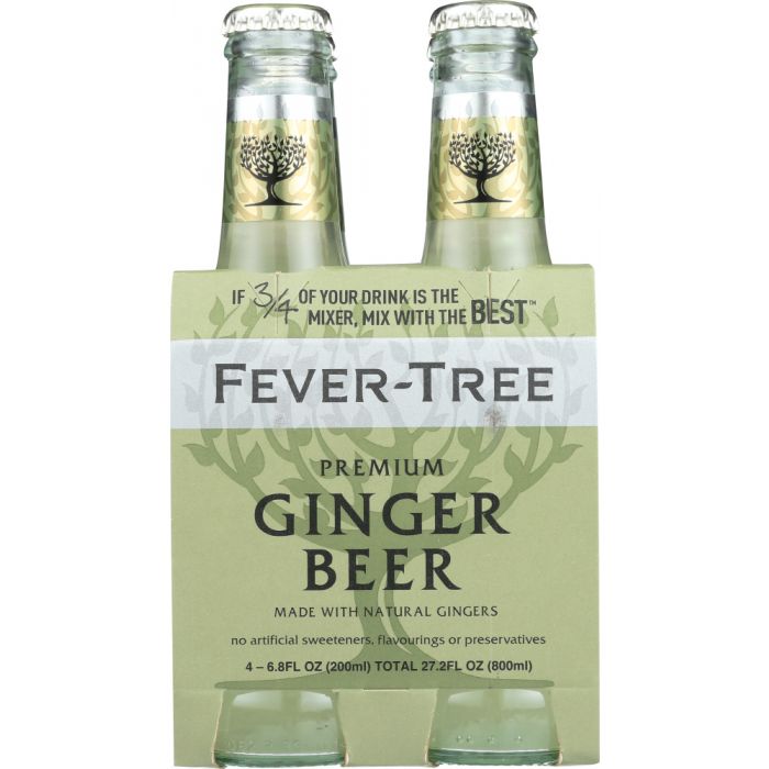 FEVER-TREE: Premium Ginger Beer 4x6.8 oz Bottles, 27.2 oz
