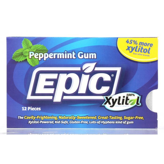 EPIC DENTAL: Peppermint Xylitol Gum, 12 Pc