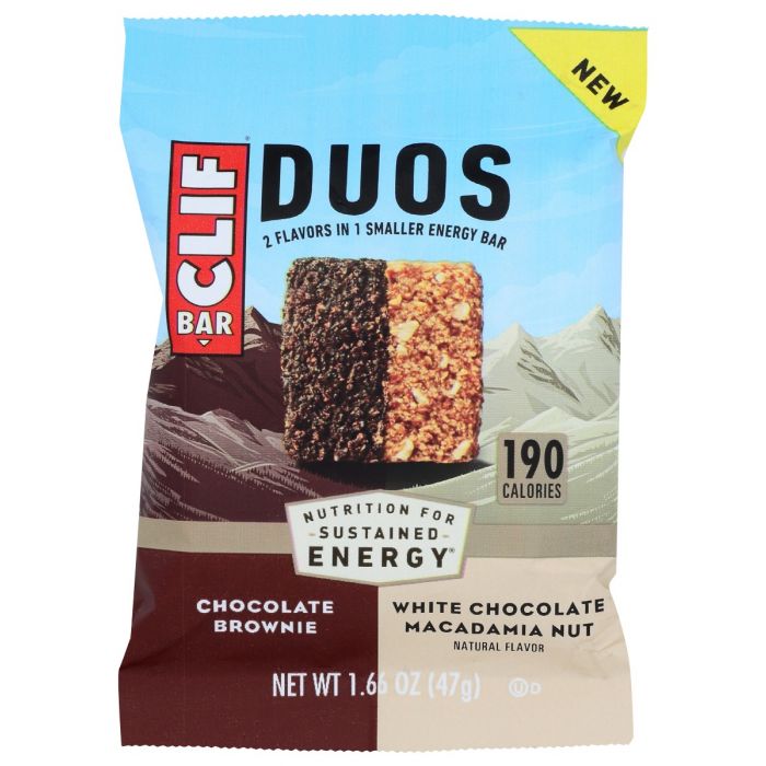 CLIF: Bar Duo Brownie White Chocolate Macadamia Nut, 1.66 oz