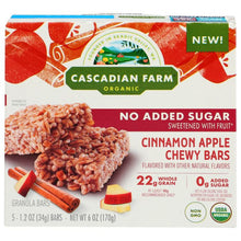 Load image into Gallery viewer, CASCADIAN FARM: Bars Granola Cinnamon Apple, 6 oz
