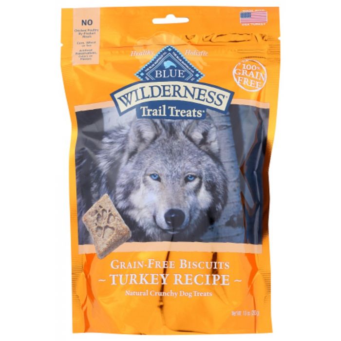 BLUE BUFFALO: Wilderness Trail Treats Dog Treat Turkey Biscuits, 10 oz