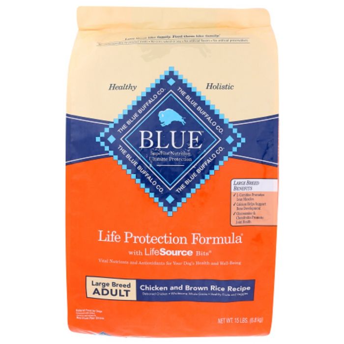 BLUE BUFFALO: Life Protection Formula Large Breed Adult Dog Food Chicken and Brown Rice Recipe, 15 lb