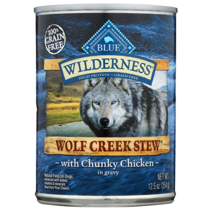 BLUE BUFFALO: Wilderness Wolf Creek Stew Adult Dog Food Chunky Chicken Stew, 12.50 oz