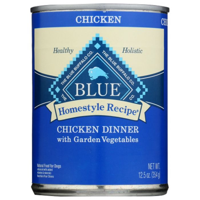 BLUE BUFFALO: Homestyle Recipe Adult Dog Food Chicken Dinner with Garden Vegetables, 12.50 oz