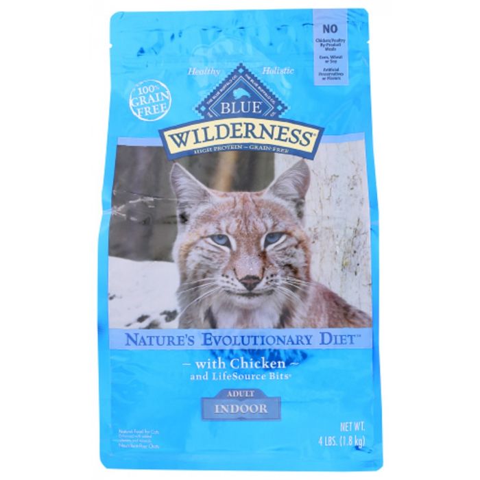 BLUE BUFFALO: Wilderness Adult Indoor Cat Food Chicken Recipe, 4 lb