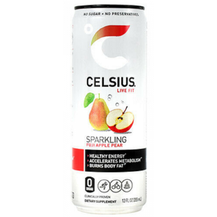 CELSIUS: Sparkling Fuji Apple Pear Energy Drink, 12 fl oz
