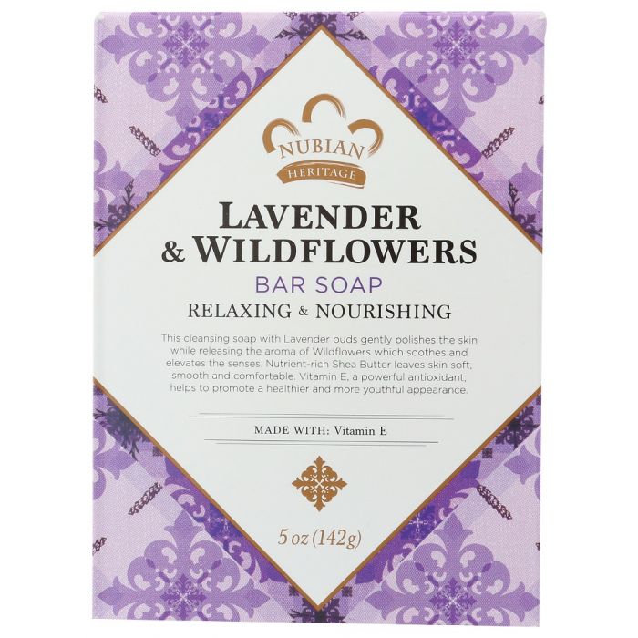 NUBIAN HERITAGE: Lavender & Wildflowers Bar Soap, 5 oz