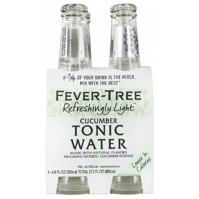 FEVER TREE: Refreshingly Light Cucumber Tonic Water 4 Pack, 27.20 fo