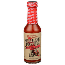 Load image into Gallery viewer, SMALL AXE PEPPERS: Sauce Hot Red Serrano, 5 oz
