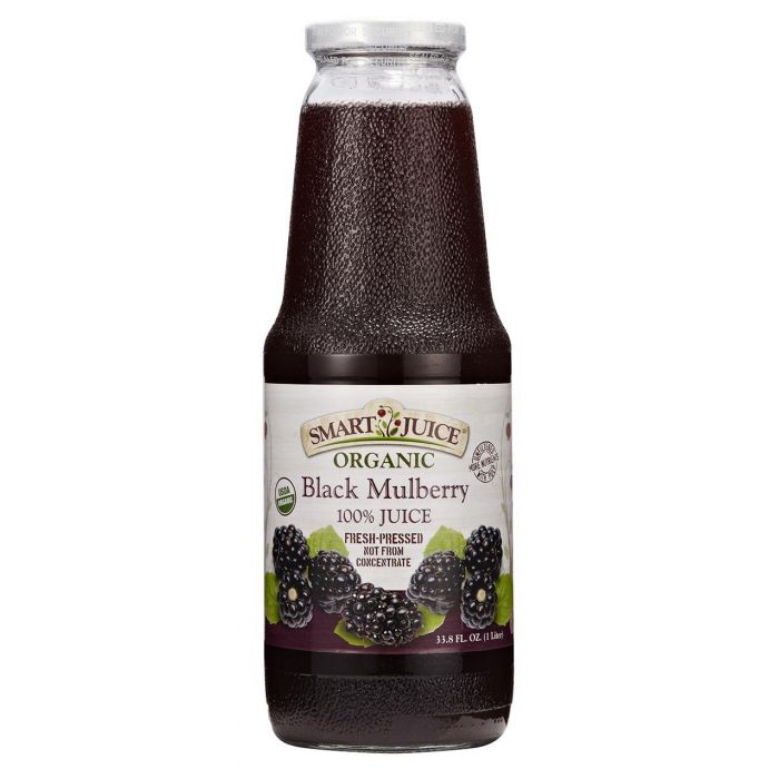 SMART JUICE: 100% Juice Organic Black Mulberry, 33.8 oz